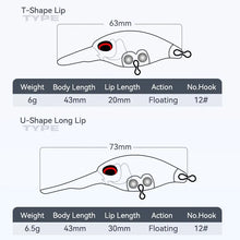 Load image into Gallery viewer, Kingdom Floating Crankbait Wobblers Minnow Jerkbait 6g/6.5g Artificial Hardbait Swimbait For Bass Perch Pike Fishing Lures