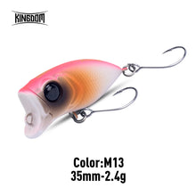 Load image into Gallery viewer, Kingdom Micro Floating Minnow Fishing Lures Topwater Hard Bait 2.4g 35mm Z-Action High Quality Popper Single Hook