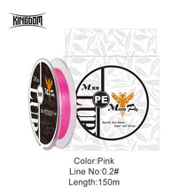 Load image into Gallery viewer, Kingdom Micro Fly THINNER Fishing Lines 150m 4 Strands Braided PE Japan Monofilament Set Leader Line For Carp Fishing Wire
