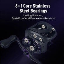 Load image into Gallery viewer, Micro Monster Pro Baitcasting Fishing Reel 4.6kg Max Drag 7.6:1 Gear Ratio 138g Ultra-light Carbon Fishing Reel
