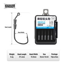 Load image into Gallery viewer, 10pack Jig Head Hook 0.6g 1g 1.3g
