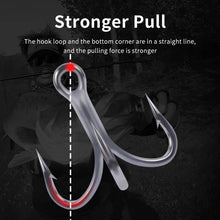 Load image into Gallery viewer, Kingdom 8pack Treble Hooks Sharp Durable Barbed High Carbon Steel
