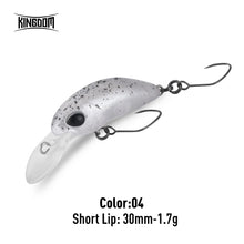 Load image into Gallery viewer, Mini Minnow Fishing Lure 1.7g 1.85g Unique Lip Design Single Hooks
