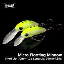 Load image into Gallery viewer, Mini Minnow Fishing Lure 1.7g 1.85g Unique Lip Design Single Hooks
