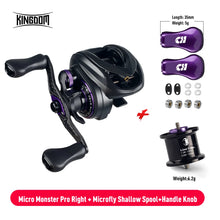 Load image into Gallery viewer, Micro Monster Pro Baitcasting Fishing Reel 4.6kg Max Drag 7.6:1 Gear Ratio 138g Ultra-light Carbon Fishing Reel
