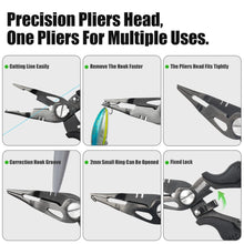 Load image into Gallery viewer, Fishing Pliers Hook Remover Multifunctional Plier Steel Knot Scissors
