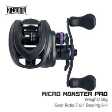 Load image into Gallery viewer, Micro Monster Pro Baitcasting Fishing Reel 4.6kg Max Drag 7.6:1 Gear Ratio 138g Ultra-light Carbon Fishing Reel
