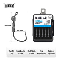 Load image into Gallery viewer, 10pack Jig Head Hook 0.6g 1g 1.3g
