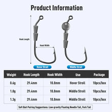 Load image into Gallery viewer, 10pack Jig Head Hook 0.6g 1g 1.3g
