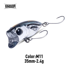 Load image into Gallery viewer, Kingdom Micro Floating Minnow Fishing Lures Topwater Hard Bait 2.4g 35mm Z-Action High Quality Popper Single Hook
