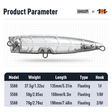 Load image into Gallery viewer, Popper Fishing Lure 37.5g 58g 79g Topwater

