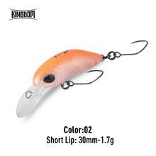 Load image into Gallery viewer, Mini Minnow Fishing Lure 1.7g 1.85g Unique Lip Design Single Hooks
