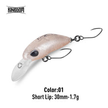 Load image into Gallery viewer, Mini Minnow Fishing Lure 1.7g 1.85g Unique Lip Design Single Hooks
