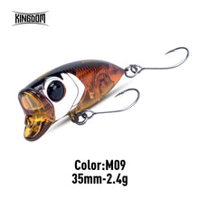 Load image into Gallery viewer, Kingdom Micro Floating Minnow Fishing Lures Topwater Hard Bait 2.4g 35mm Z-Action High Quality Popper Single Hook
