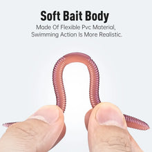 Load image into Gallery viewer, Kingdom Slow Sinking Soft Bait Fishing Lure 1.8g 2.8g 96mm 120mm Artificial Sea Worms Earthworm Swimbait Fishing Soft Lures
