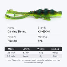 Load image into Gallery viewer, 10pack Soft Baits 1.8g 3g 63mm 76mm
