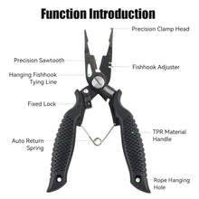 Load image into Gallery viewer, Fishing Pliers Hook Remover Multifunctional Plier Steel Knot Scissors
