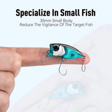 Load image into Gallery viewer, Kingdom Micro Floating Minnow Fishing Lures Topwater Hard Bait 2.4g 35mm Z-Action High Quality Popper Single Hook
