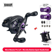 Load image into Gallery viewer, Micro Monster Pro Baitcasting Fishing Reel 4.6kg Max Drag 7.6:1 Gear Ratio 138g Ultra-light Carbon Fishing Reel
