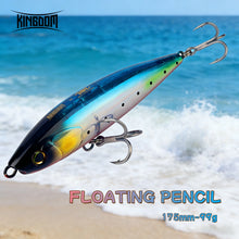 Load image into Gallery viewer, Kingdom 175mm Floating Pencil Fishing Lure 99g Long Casting Zigzag Action Stickbait Artificial Bait for Saltwater Sea Fishing
