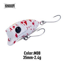 Load image into Gallery viewer, Kingdom Micro Floating Minnow Fishing Lures Topwater Hard Bait 2.4g 35mm Z-Action High Quality Popper Single Hook
