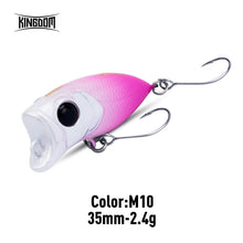 Load image into Gallery viewer, Kingdom Micro Floating Minnow Fishing Lures Topwater Hard Bait 2.4g 35mm Z-Action High Quality Popper Single Hook
