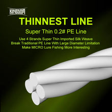 Load image into Gallery viewer, Kingdom Micro Fly THINNER Fishing Lines 150m 4 Strands Braided PE Japan Monofilament Set Leader Line For Carp Fishing Wire
